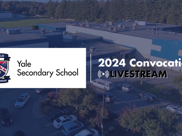 Yale exterior with their logo and words that say "2024 Convocation"